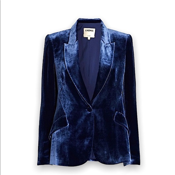 NWOT L'AGENCE Chamberlain Velvet Blazer, 14 - Picture 3 of 14